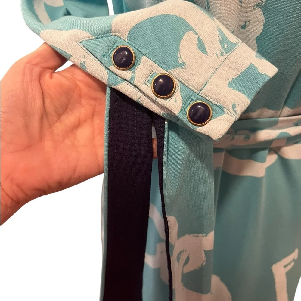 Lily Pulitzer | Jonah Ball and Chain Print Teal Above Knee Dress with Be… - Picture 5 of 12